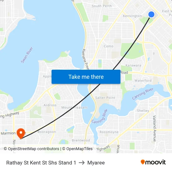 Rathay St Kent St Shs Stand 1 to Myaree map