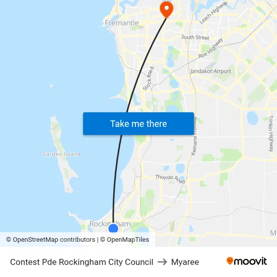 Contest Pde Rockingham City Council to Myaree map