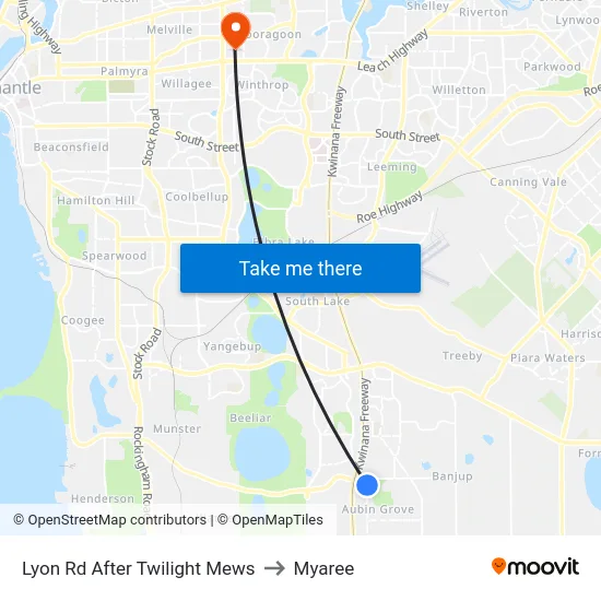 Lyon Rd After Twilight Mews to Myaree map