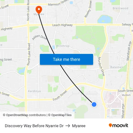 Discovery Way Before Nyarrie Dr to Myaree map