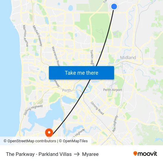 The Parkway   - Parkland Villas to Myaree map