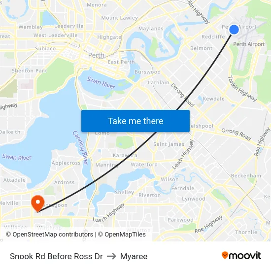 Snook Rd Before Ross Dr to Myaree map