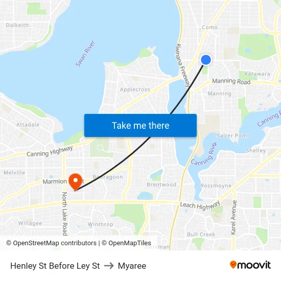 Henley St Before Ley St to Myaree map