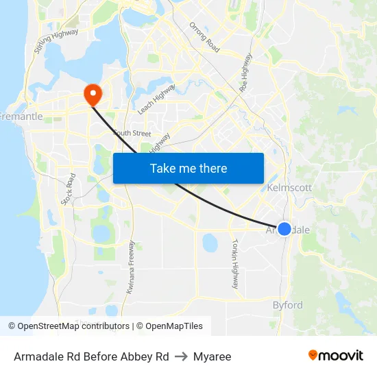 Armadale Rd Before Abbey Rd to Myaree map