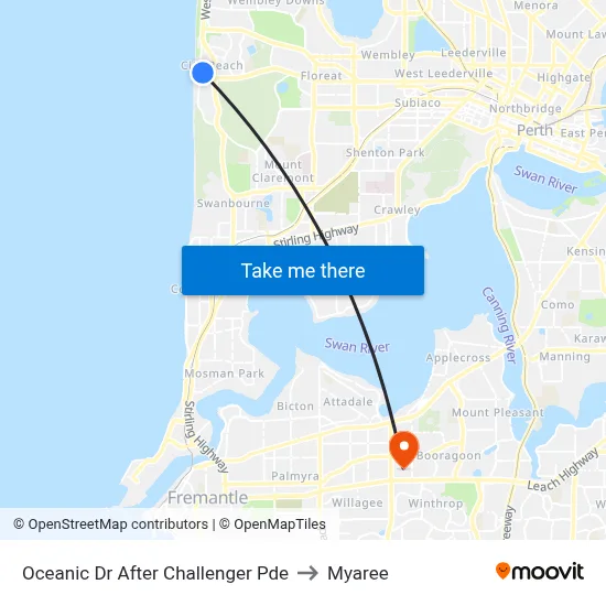 Oceanic Dr After Challenger Pde to Myaree map