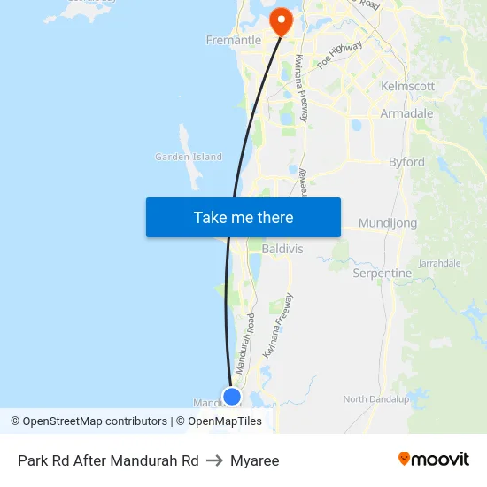 Park Rd After Mandurah Rd to Myaree map