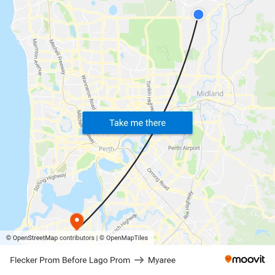Flecker Prom Before Lago Prom to Myaree map
