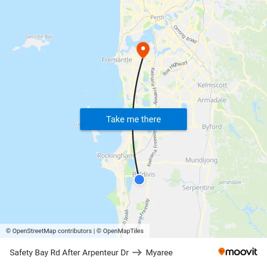 Safety Bay Rd After Arpenteur Dr to Myaree map