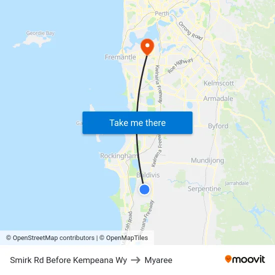 Smirk Rd Before Kempeana Wy to Myaree map