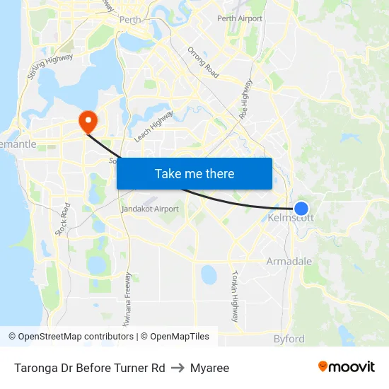 Taronga Dr Before Turner Rd to Myaree map