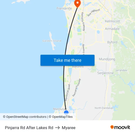 Pinjarra Rd After Lakes Rd to Myaree map