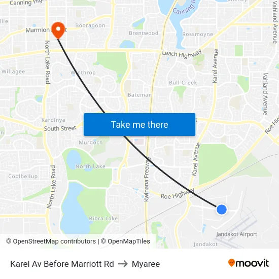 Karel Av Before Marriott Rd to Myaree map