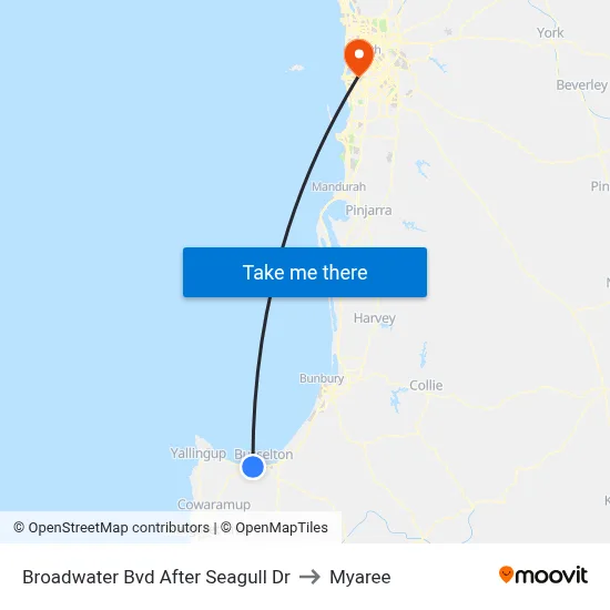 Broadwater Bvd After Seagull Dr to Myaree map