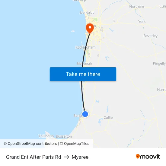 Grand Ent After Paris Rd to Myaree map