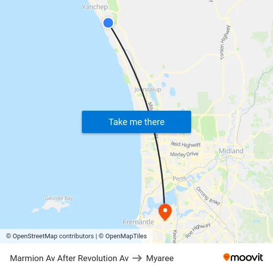 Marmion Av After Revolution Av to Myaree map