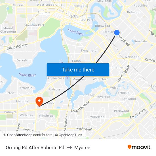 Orrong Rd After Roberts Rd to Myaree map