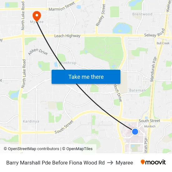 Barry Marshall Pde Before Fiona Wood Rd to Myaree map