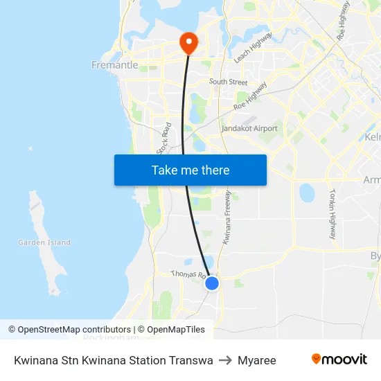 Kwinana Stn Kwinana Station Transwa to Myaree map