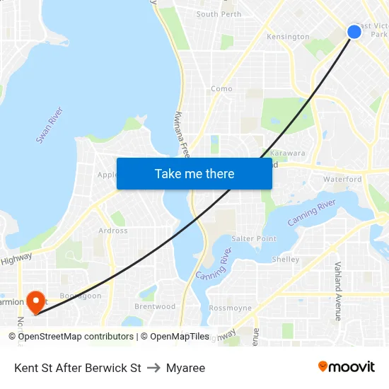 Kent St After Berwick St to Myaree map