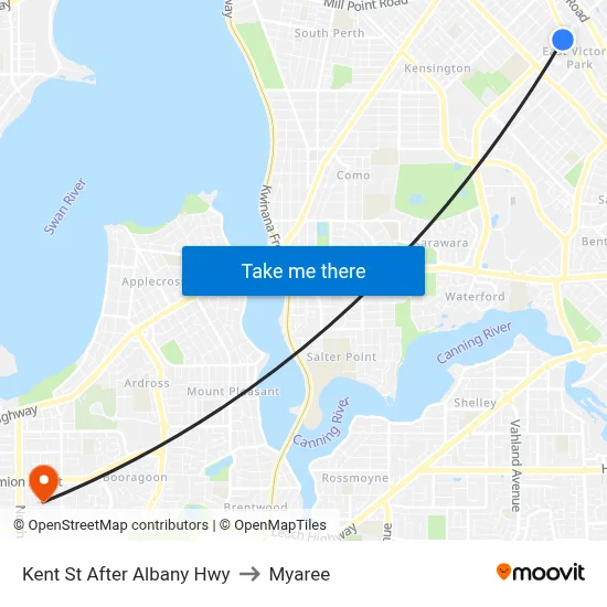 Kent St After Albany Hwy to Myaree map