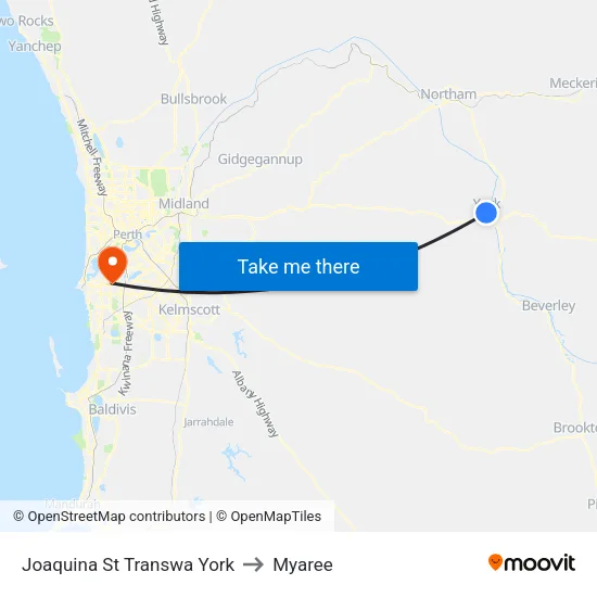 Joaquina St Transwa York to Myaree map