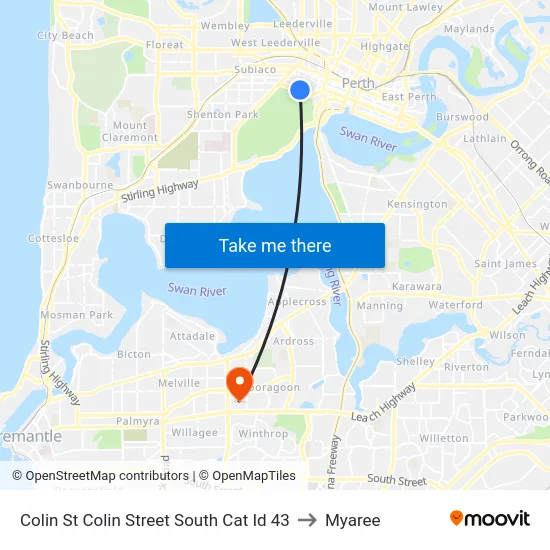 Colin St Colin Street South Cat Id 43 to Myaree map