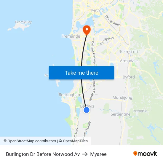 Burlington Dr Before Norwood Av to Myaree map
