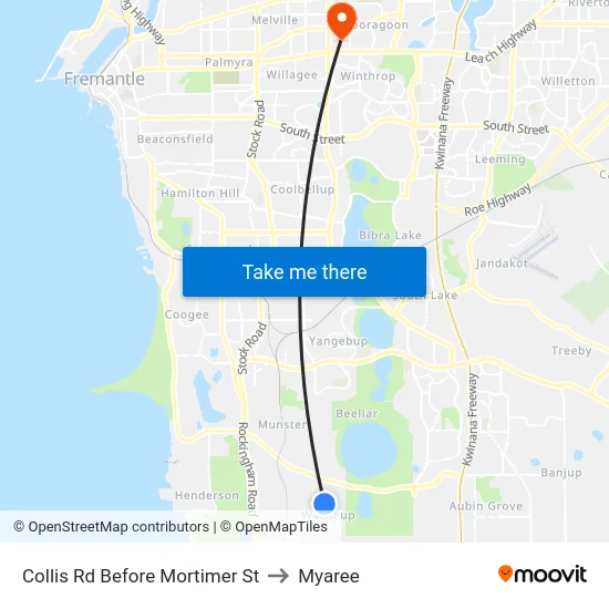 Collis Rd Before Mortimer St to Myaree map