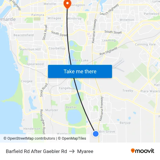 Barfield Rd After Gaebler Rd to Myaree map