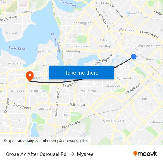 Grose Av After Carousel Rd to Myaree map