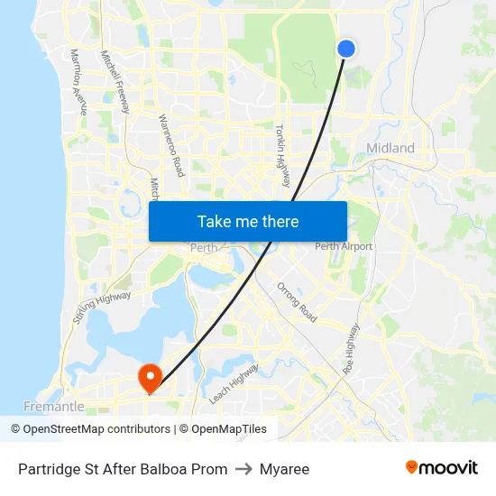 Partridge St After Balboa Prom to Myaree map