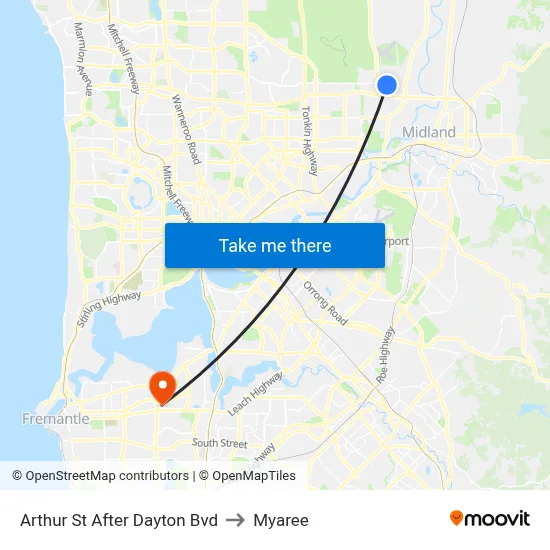 Arthur St After Dayton Bvd to Myaree map
