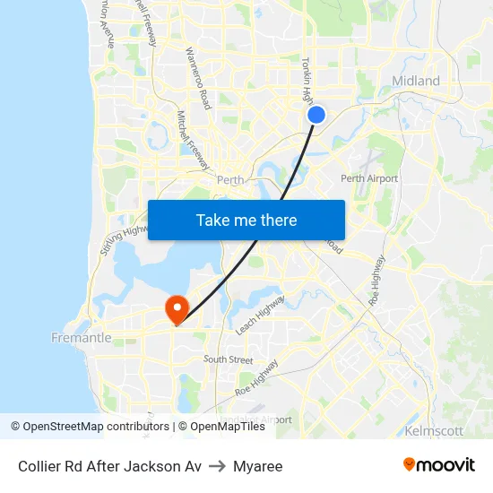 Collier Rd After Jackson Av to Myaree map
