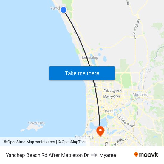 Yanchep Beach Rd After Mapleton Dr to Myaree map
