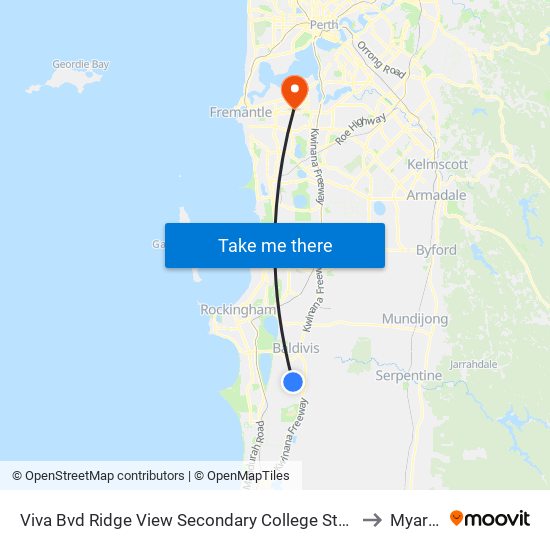 Viva Bvd Ridge View Secondary College Stand 3 to Myaree map