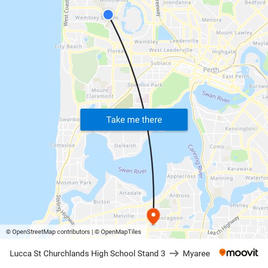 Lucca St Churchlands High School Stand 3 to Myaree map