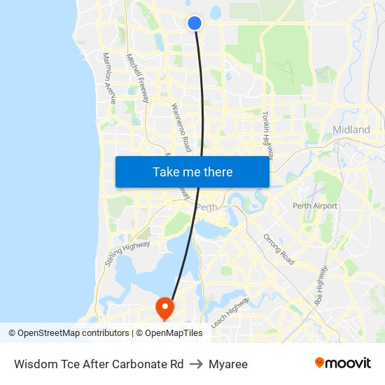 Wisdom Tce After Carbonate Rd to Myaree map