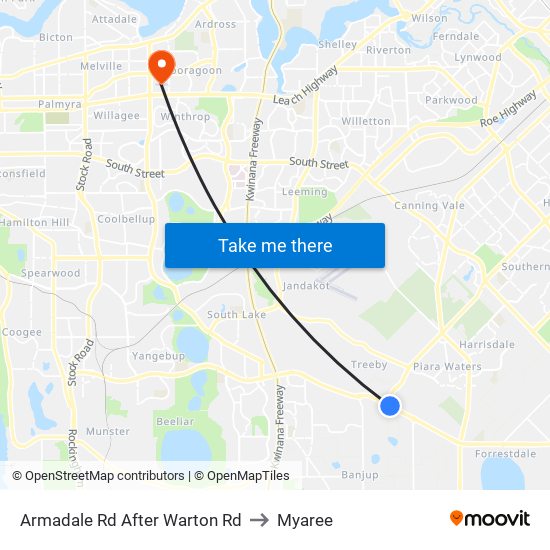 Armadale Rd After Warton Rd to Myaree map