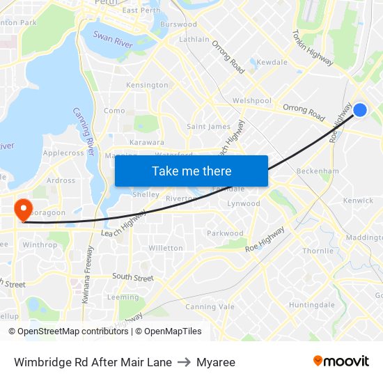 Wimbridge Rd After Mair Lane to Myaree map