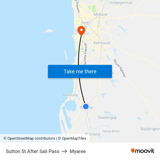 Sutton St After Sail Pass to Myaree map