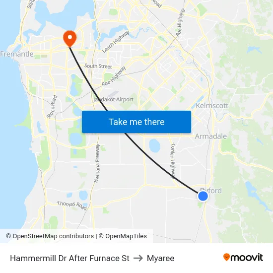 Hammermill Dr After Furnace St to Myaree map