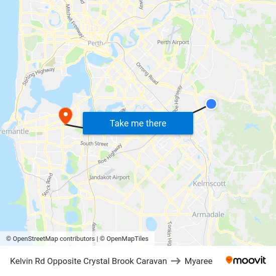 Kelvin Rd Opposite Crystal Brook Caravan to Myaree map