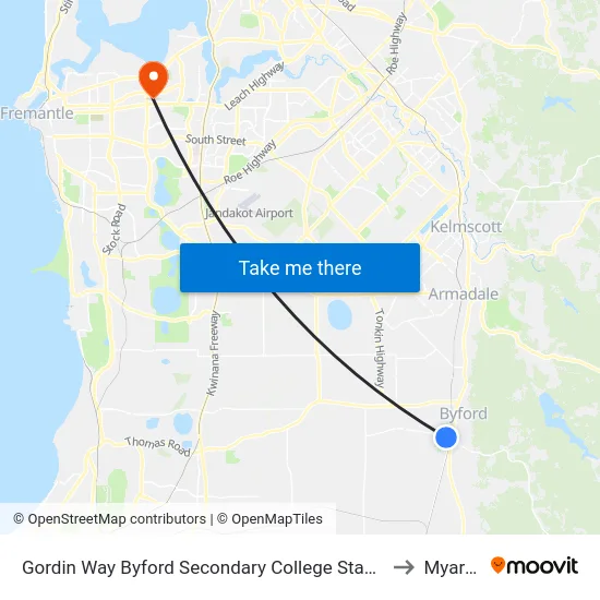 Gordin Way Byford Secondary College Stand 2 to Myaree map