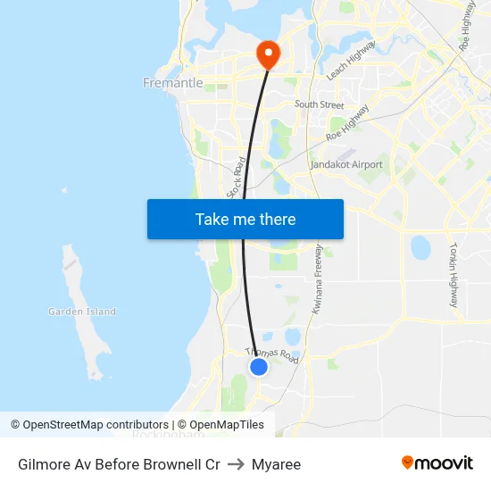 Gilmore Av Before Brownell Cr to Myaree map