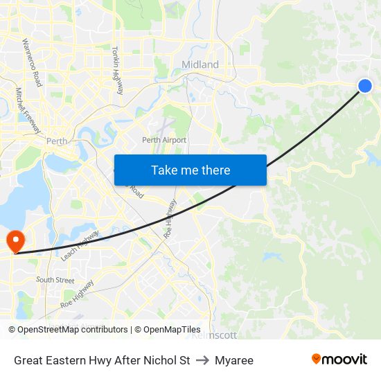 Great Eastern Hwy After Nichol St to Myaree map