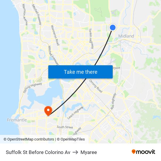 Suffolk St Before Colorino Av to Myaree map