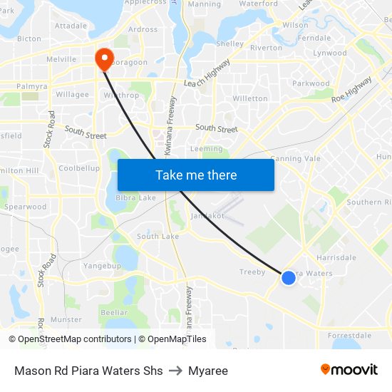 Mason Rd Piara Waters Shs to Myaree map