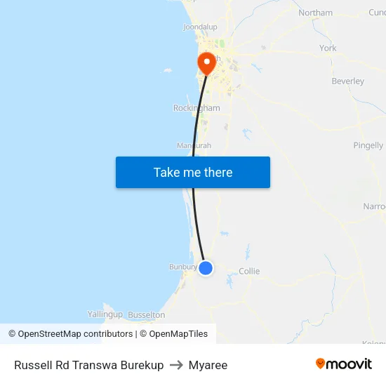 Russell Rd Transwa Burekup to Myaree map