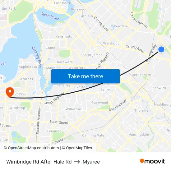 Wimbridge Rd After Hale Rd to Myaree map