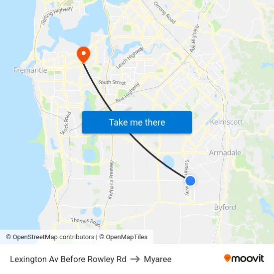 Lexington Av Before Rowley Rd to Myaree map